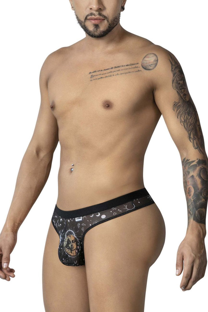CandyMan Sun Moon Thong Men's Thong in Black/White – men's thongs