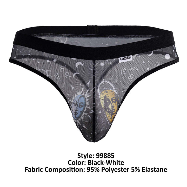 CandyMan Sun Moon Thong Men's Thong in Black/White – men's thongs