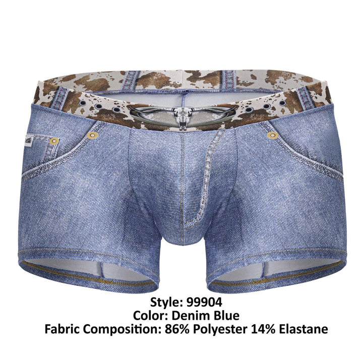 CandyMan Cowboy Men's Trunk Underwear in Denim Blue – men's trunks