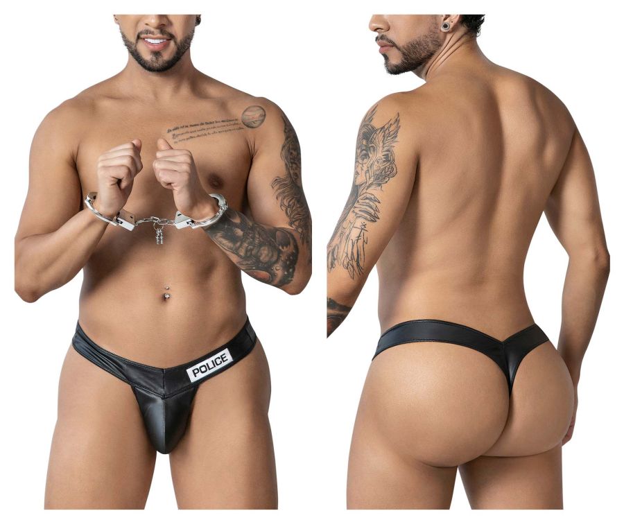CandyMan Police Thong Men's Thong in Black – men's thongs