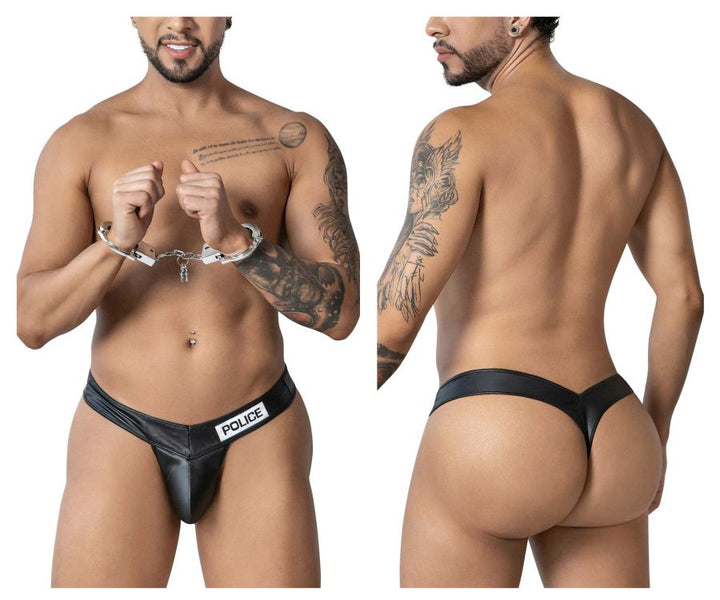 CandyMan Police Thong Men's Thong in Black – men's thongs