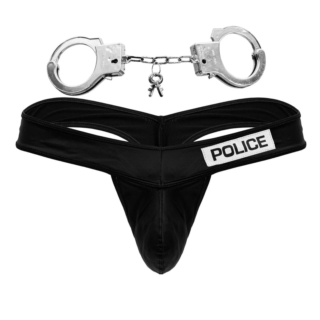 CandyMan Police Thong Men's Thong in Black – men's thongs