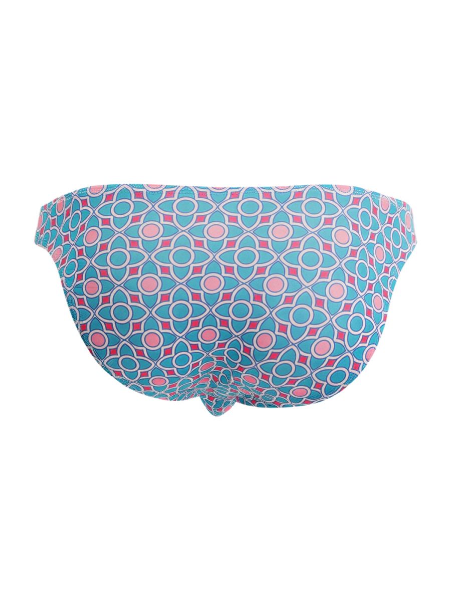 CandyMan Printed Bikini Brief in printed blue – men's tropical print bikini brief underwear