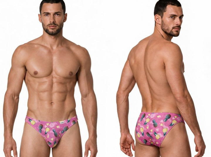 CandyMan  Men's Bikini Brief in Printed Pink – men's briefs