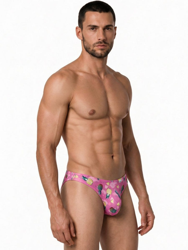 CandyMan  Men's Bikini Brief in Printed Pink – men's briefs
