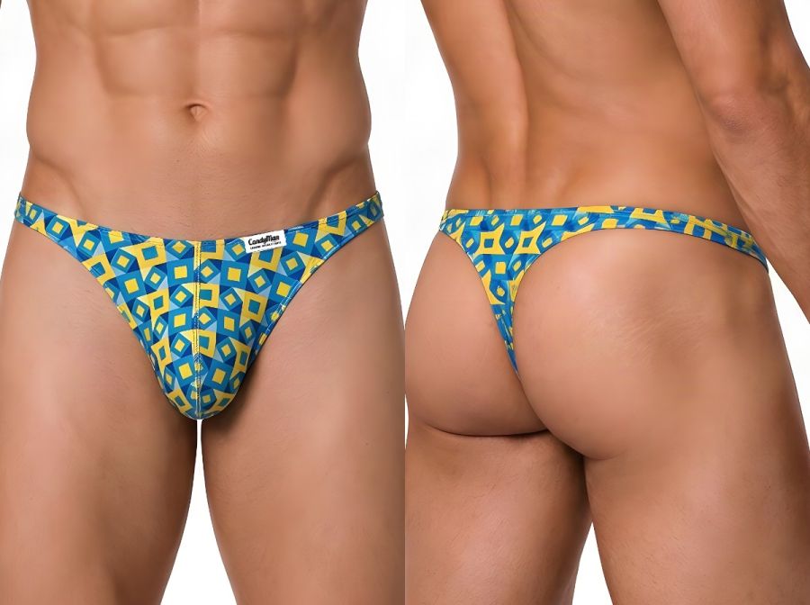 CandyMan  Men's Thong in Printed Turquoise – men's thongs