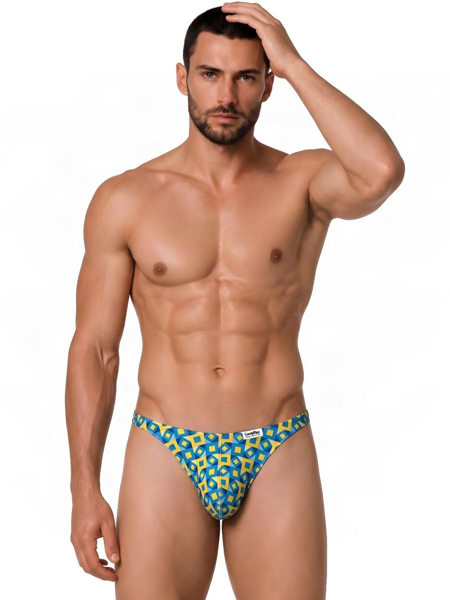 CandyMan  Men's Thong in Printed Turquoise – men's thongs