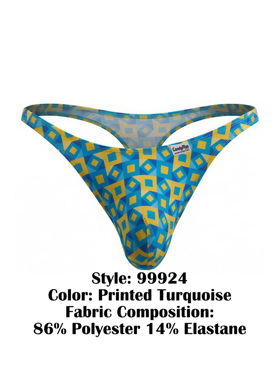 CandyMan  Men's Thong in Printed Turquoise – men's thongs