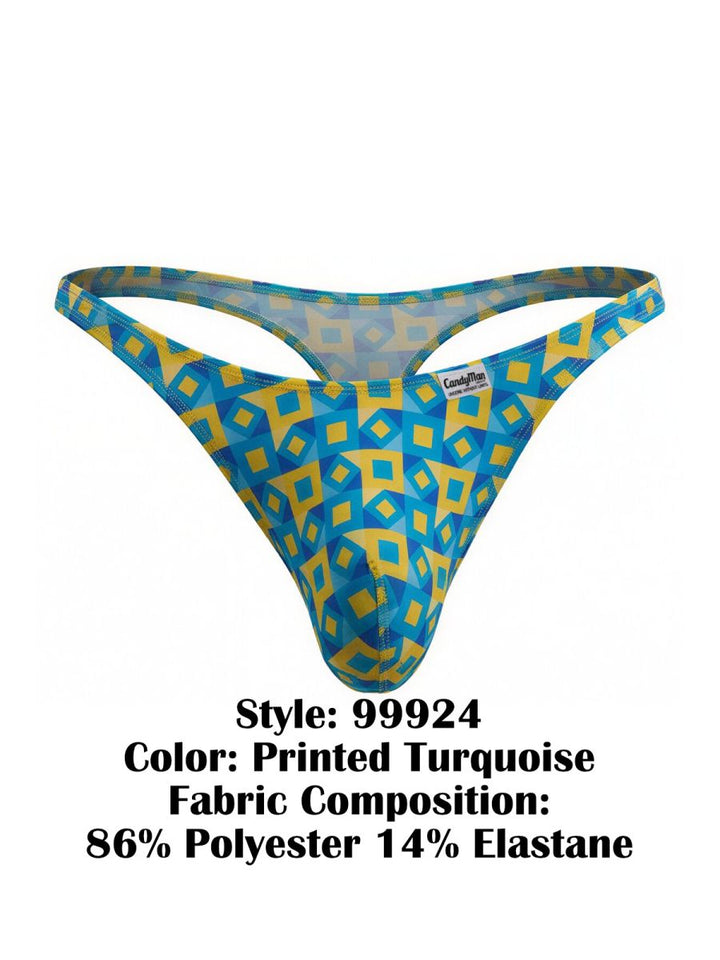 CandyMan  Men's Thong in Printed Turquoise – men's thongs