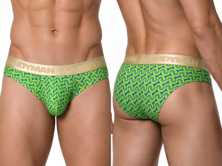 CandyMan  Men's Bikini Brief in Printed Green – men's briefs