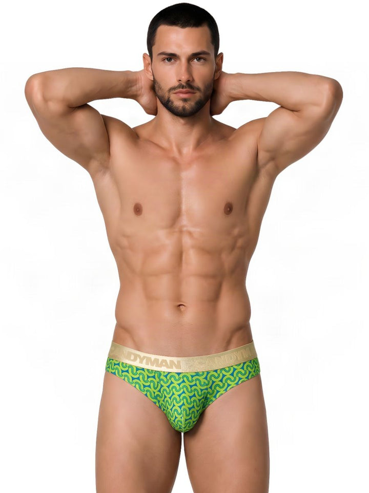 CandyMan  Men's Bikini Brief in Printed Green – men's briefs