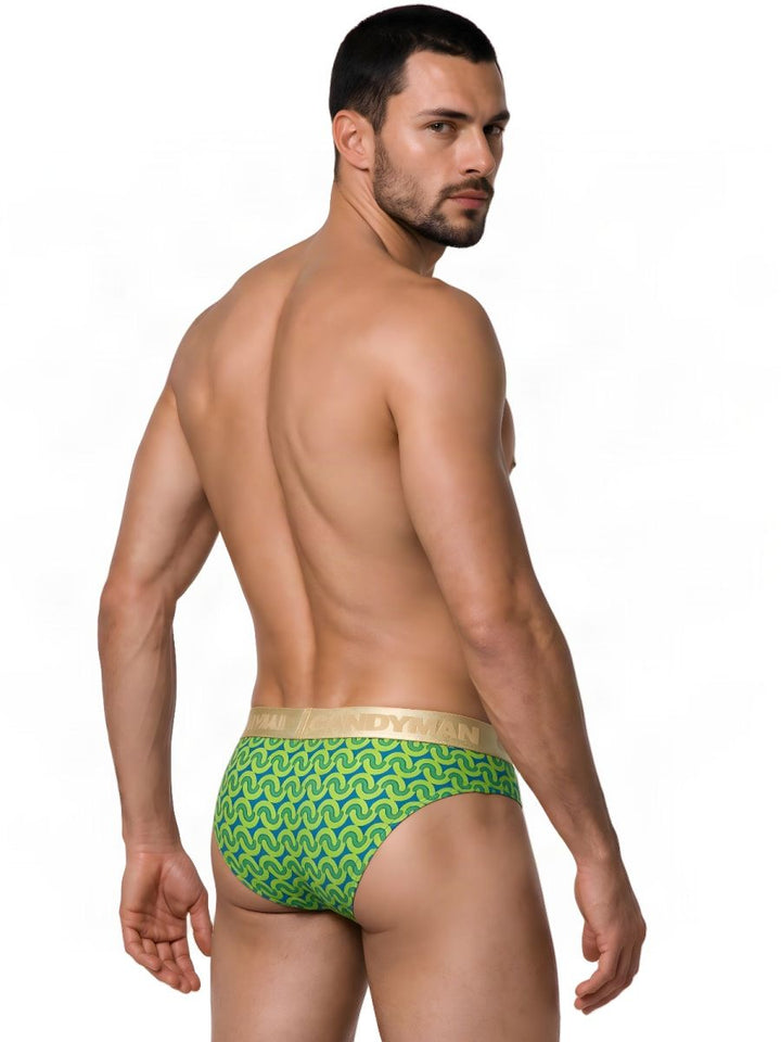 CandyMan  Men's Bikini Brief in Printed Green – men's briefs