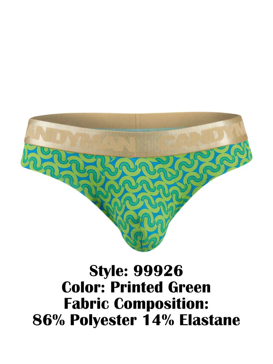 CandyMan  Men's Bikini Brief in Printed Green – men's briefs