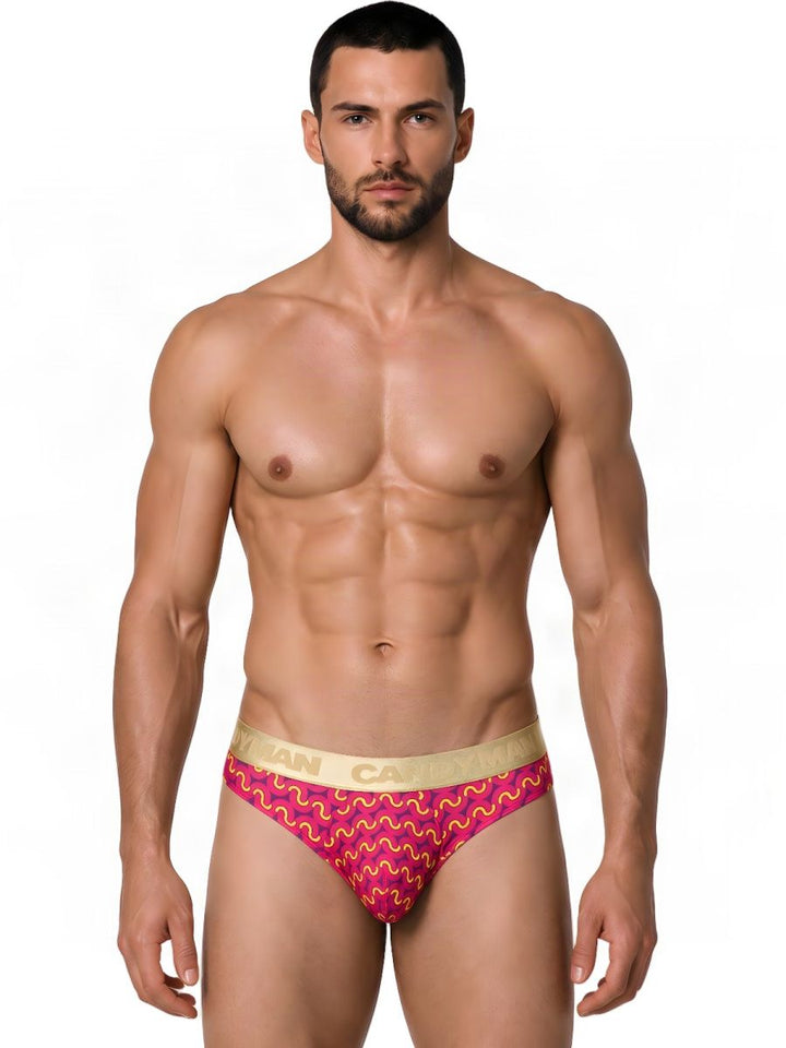 CandyMan  Men's Bikini Brief in Printed Pink – men's briefs