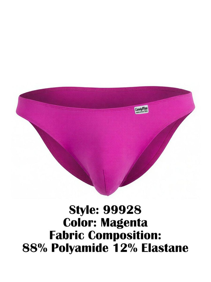 CandyMan Bikini Sleek Low Rise Brief in magenta – men's low-rise bikini brief underwear