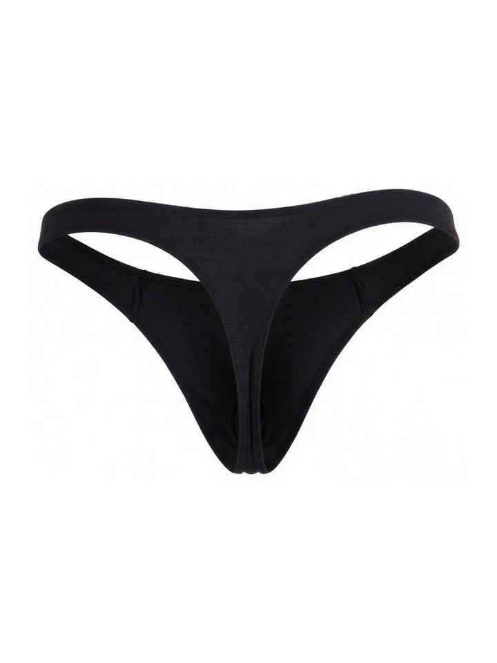 CandyMan Sleek Low Rise Thong in black – men's ultra-low rise stretch microfiber thong underwear