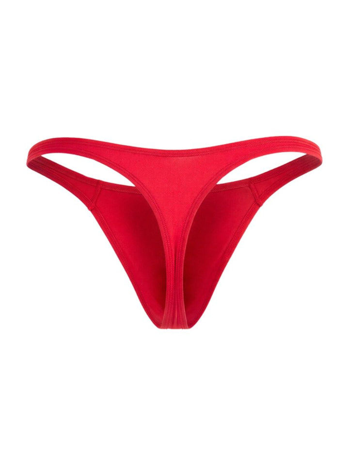 CandyMan Sleek Low Rise Thong in red – men's ultra-low rise stretch microfiber thong underwear