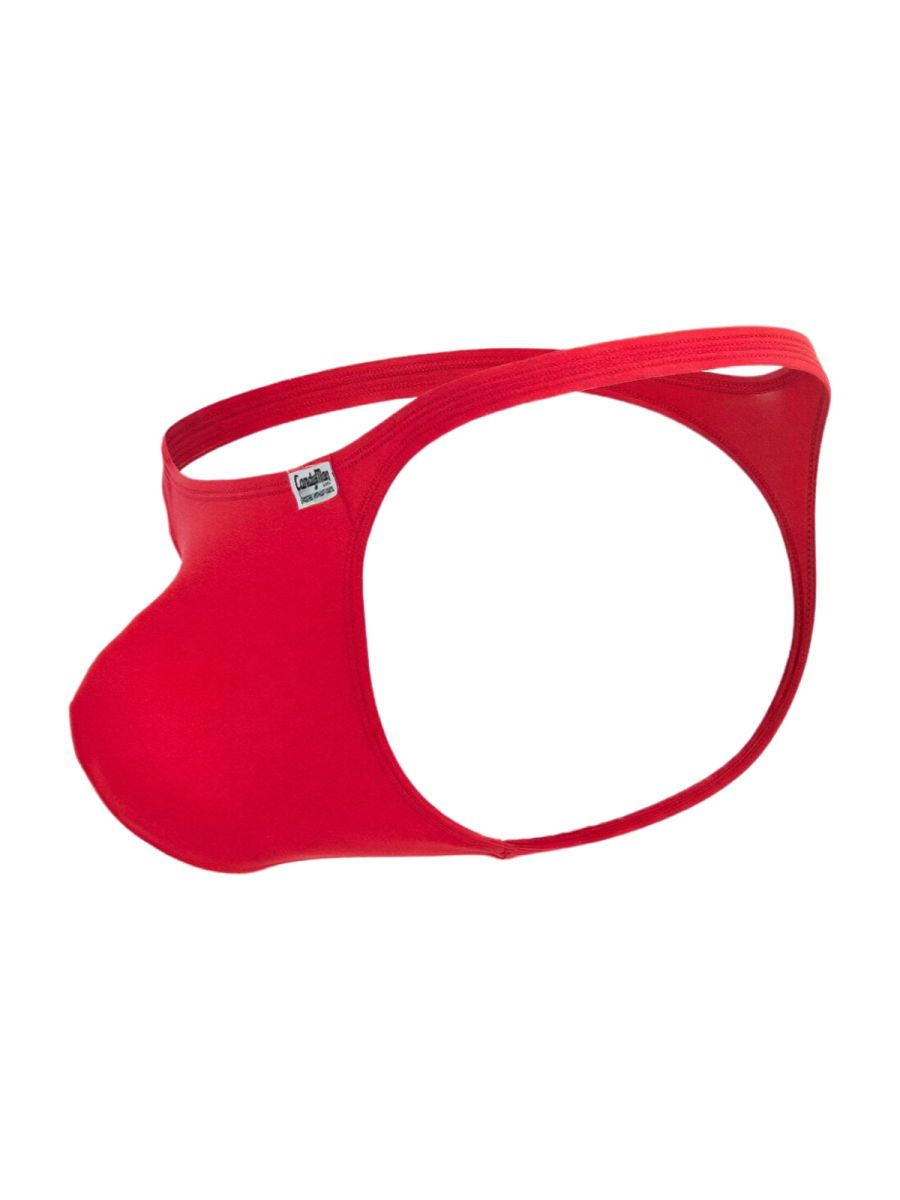 CandyMan Sleek Low Rise Thong in red – men's ultra-low rise stretch microfiber thong underwear