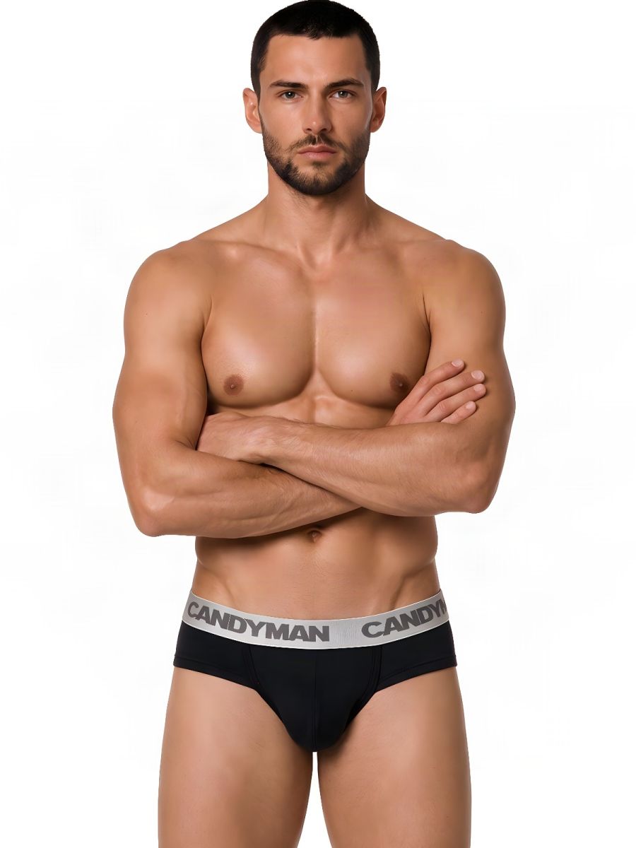 CandyMan  Men's Bikini Brief in Black – men's briefs