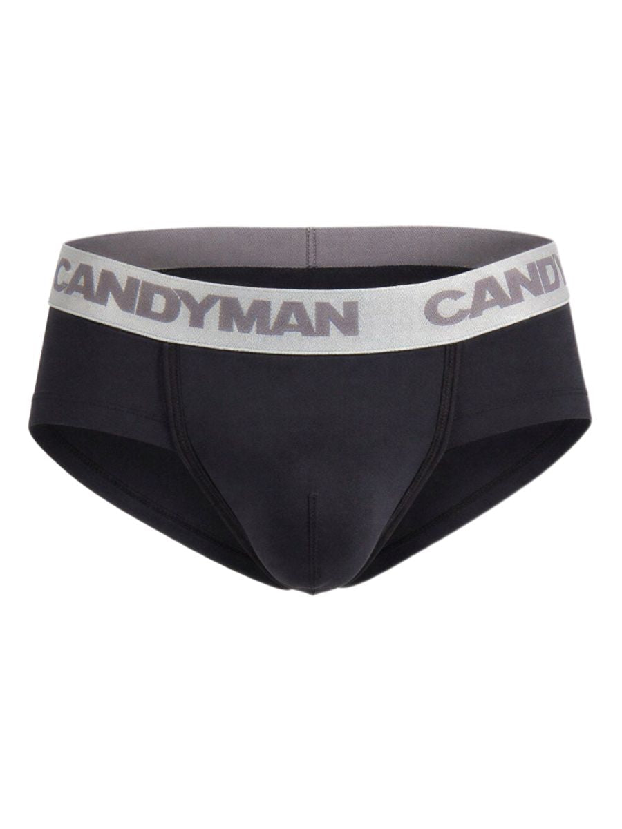 CandyMan Sleek Contour Men's Bikini Brief in Black/Silver – men's briefs