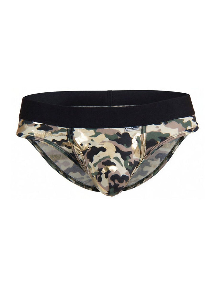CandyMan Contoured Support Low Rise Brief in camo – men's stretch camo bikini brief underwear