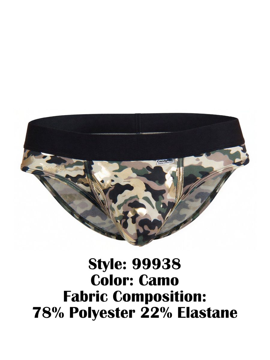 CandyMan Contoured Support Low Rise Brief in camo – men's stretch camo bikini brief underwear