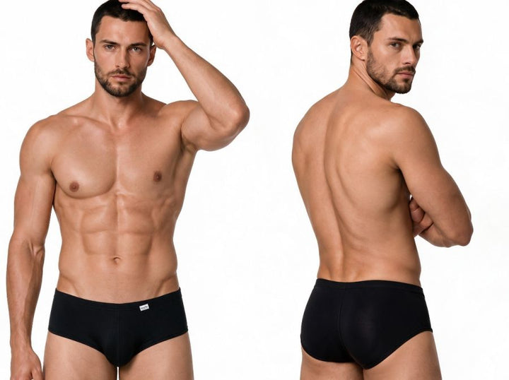 CandyMan Sleek Low Rise Trunks in black – men's stretch microfiber low-rise trunk underwear