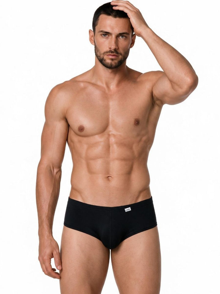 CandyMan Sleek Low Rise Trunks in black – men's stretch microfiber low-rise trunk underwear