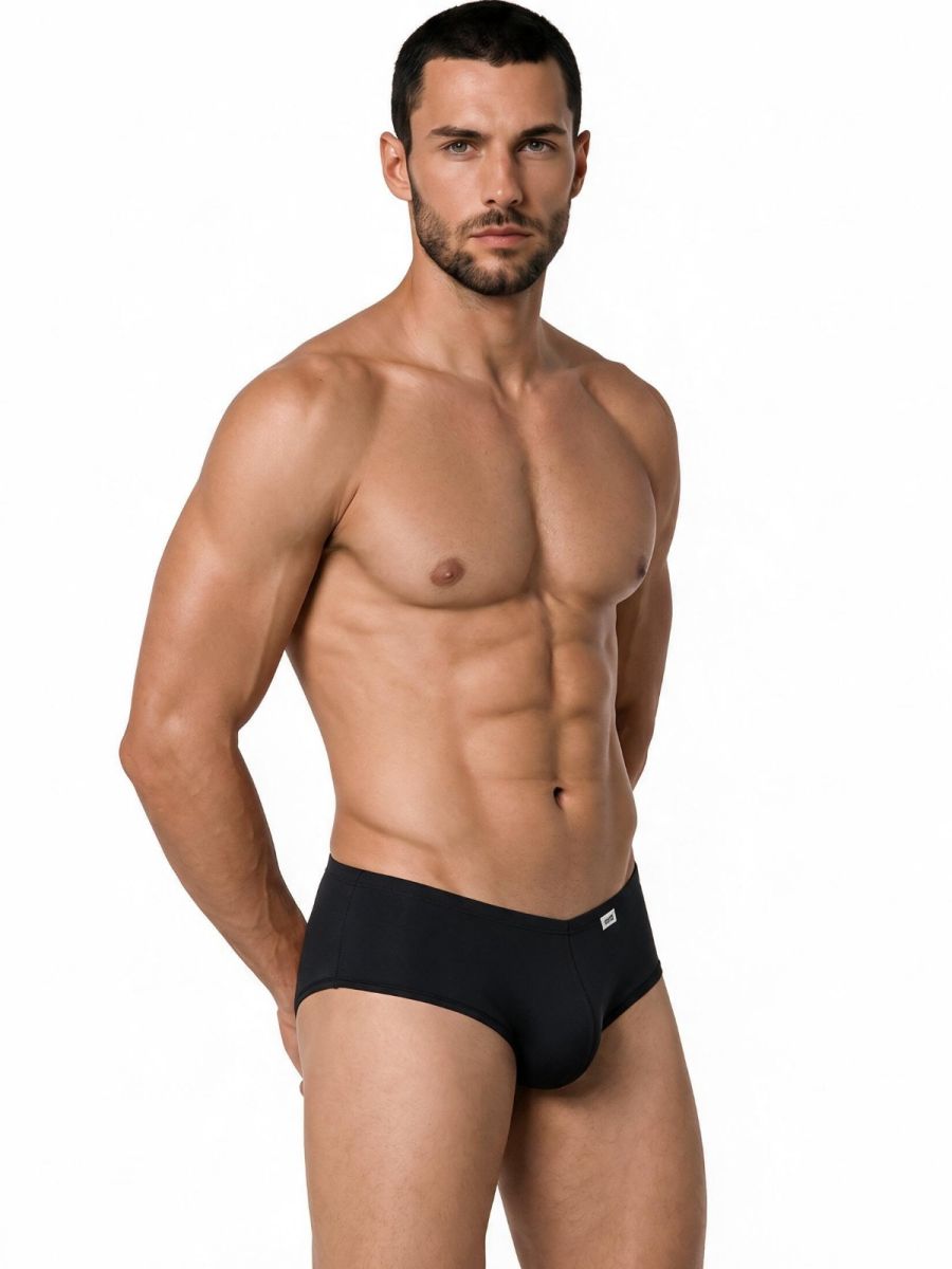 CandyMan Sleek Low Rise Trunks in black – men's stretch microfiber low-rise trunk underwear