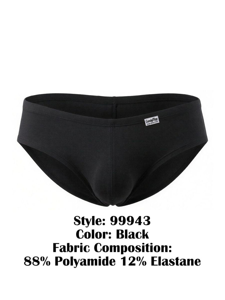 CandyMan Sleek Low Rise Trunks in black – men's stretch microfiber low-rise trunk underwear