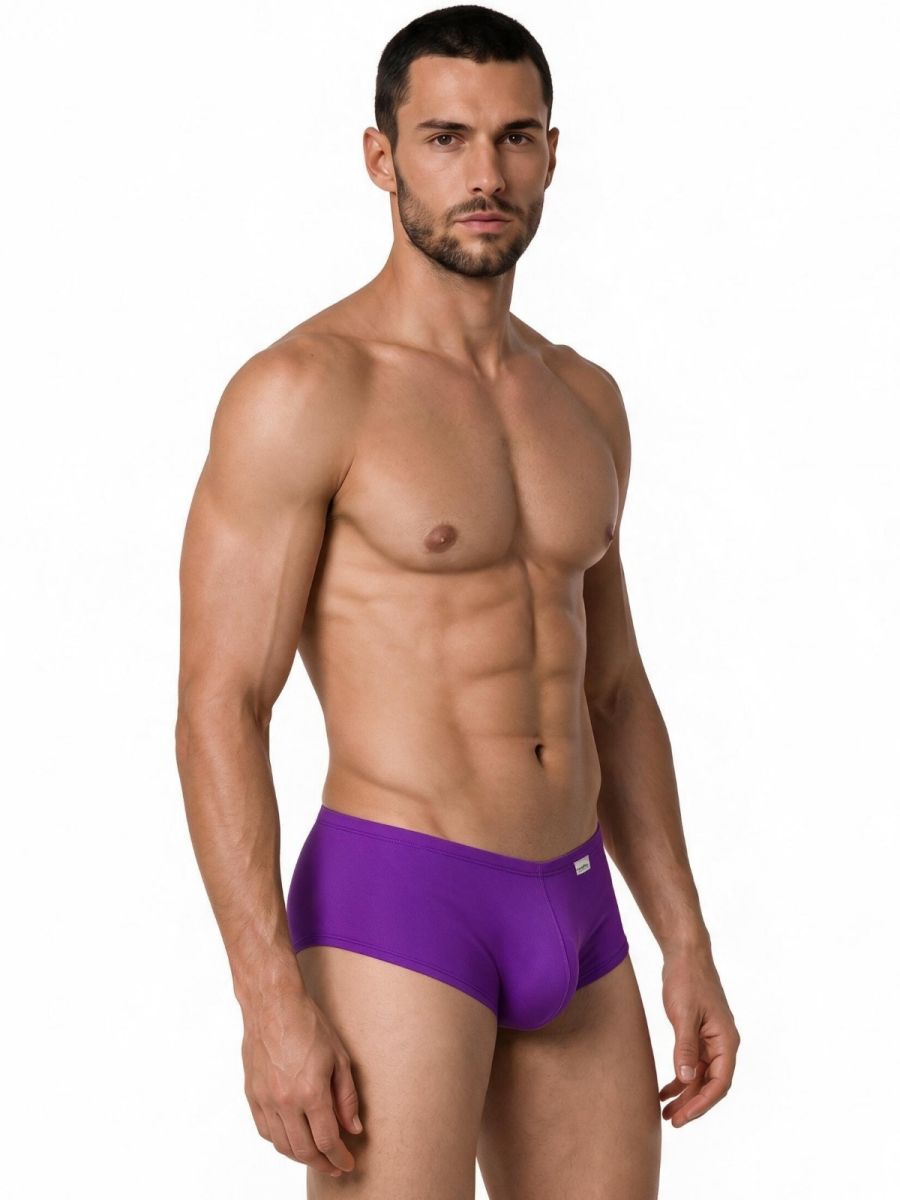 CandyMan Sleek Low Rise Trunks in orchid – men's stretch microfiber low-rise trunk underwear
