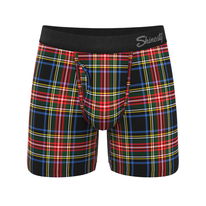 Shinesty "Cappuccino" Holiday Tartan Plaid Ball Hammock® Pouch Underwear with Fly