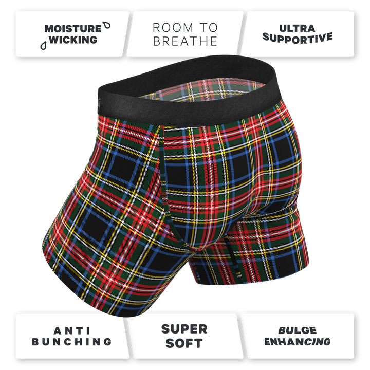 Shinesty "Cappuccino" Holiday Tartan Plaid Ball Hammock® Pouch Underwear with Fly