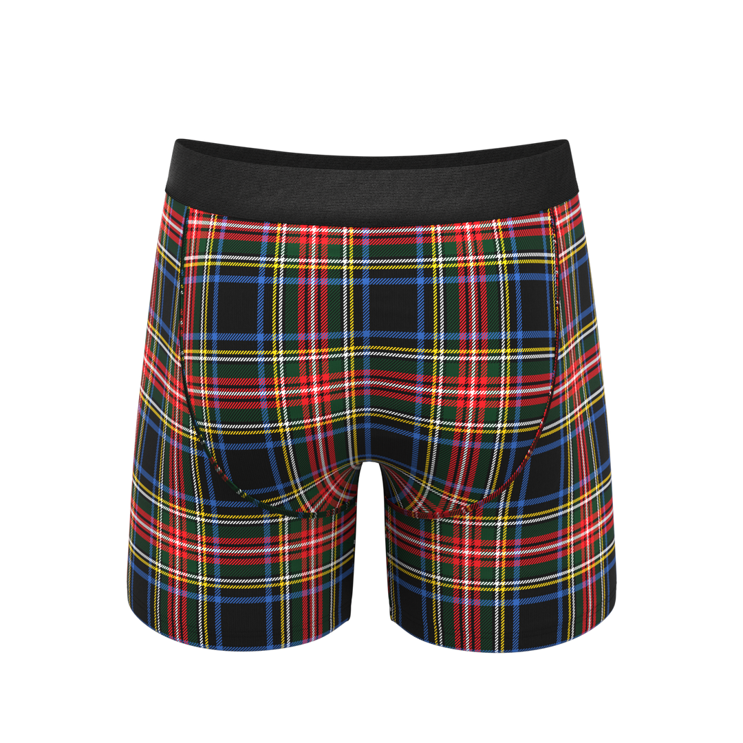 Shinesty "Cappuccino" Holiday Tartan Plaid Ball Hammock® Pouch Underwear with Fly