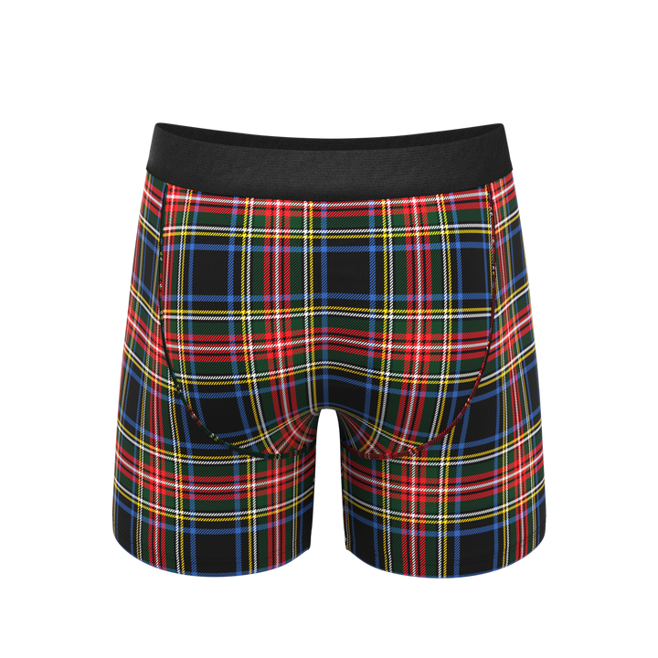 Shinesty "Cappuccino" Holiday Tartan Plaid Ball Hammock® Pouch Underwear with Fly
