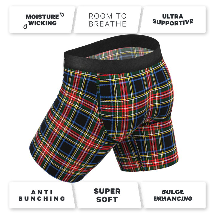 Shinesty "The Cappuccino" Holiday Tartan Plaid Long Leg Ball Hammock® Pouch Underwear with Fly