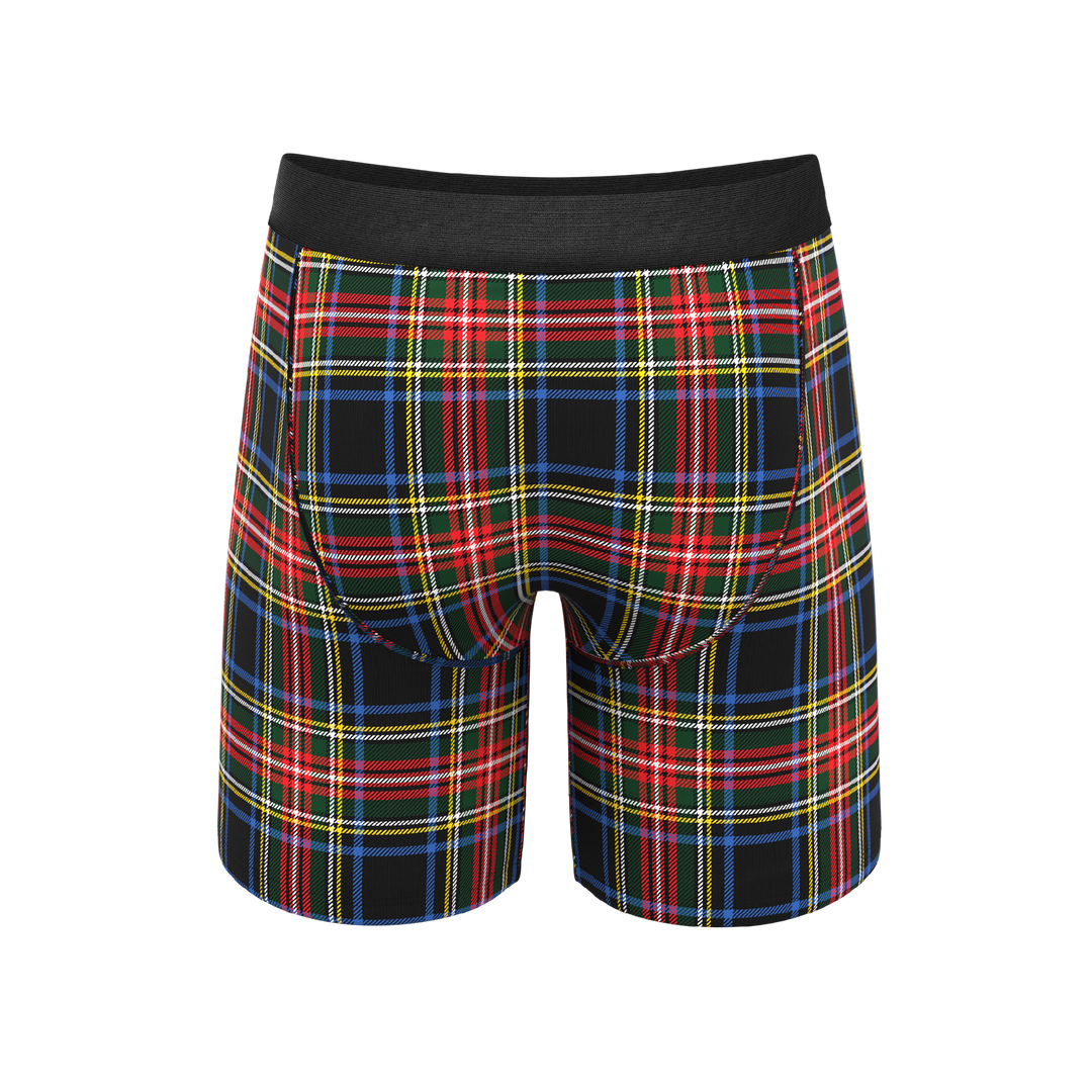 Shinesty "The Cappuccino" Holiday Tartan Plaid Long Leg Ball Hammock® Pouch Underwear with Fly