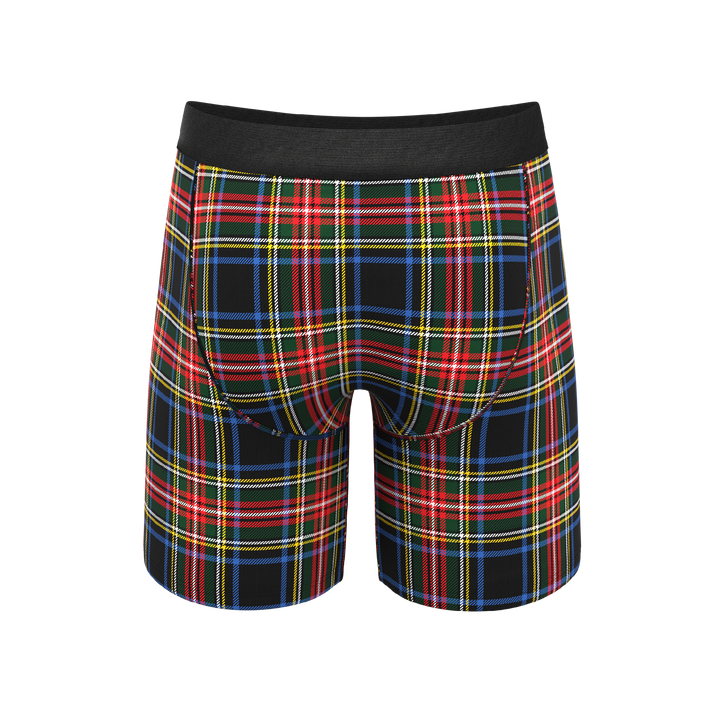 Shinesty "The Cappuccino" Holiday Tartan Plaid Long Leg Ball Hammock® Pouch Underwear with Fly