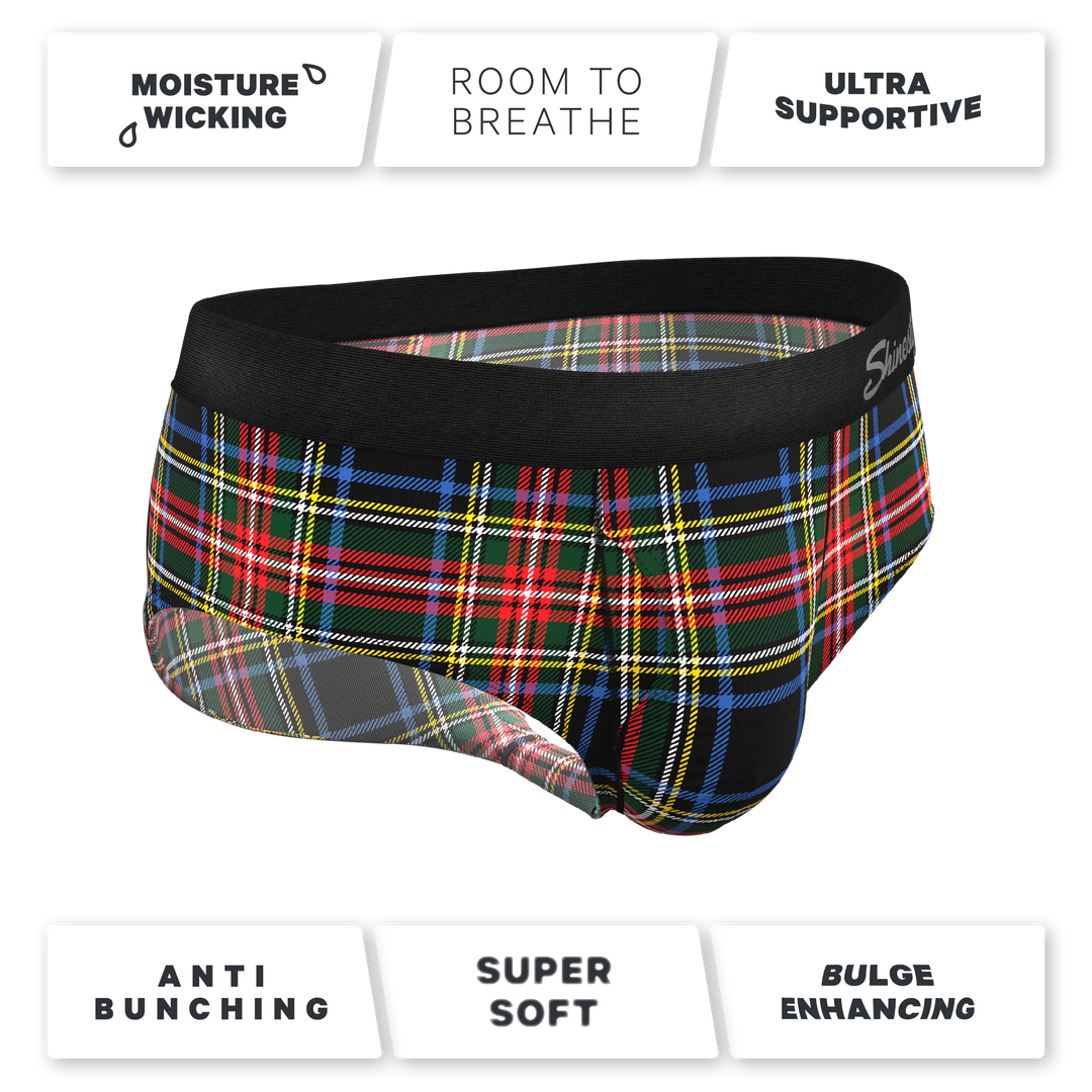 The Cappuccino Holiday Tartan Plaid Ball Hammock® Briefs - Shinesty Festive Underwear