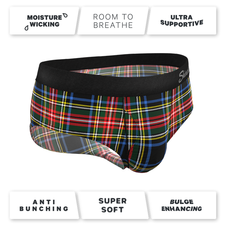 The Cappuccino Holiday Tartan Plaid Ball Hammock® Briefs - Shinesty Festive Underwear