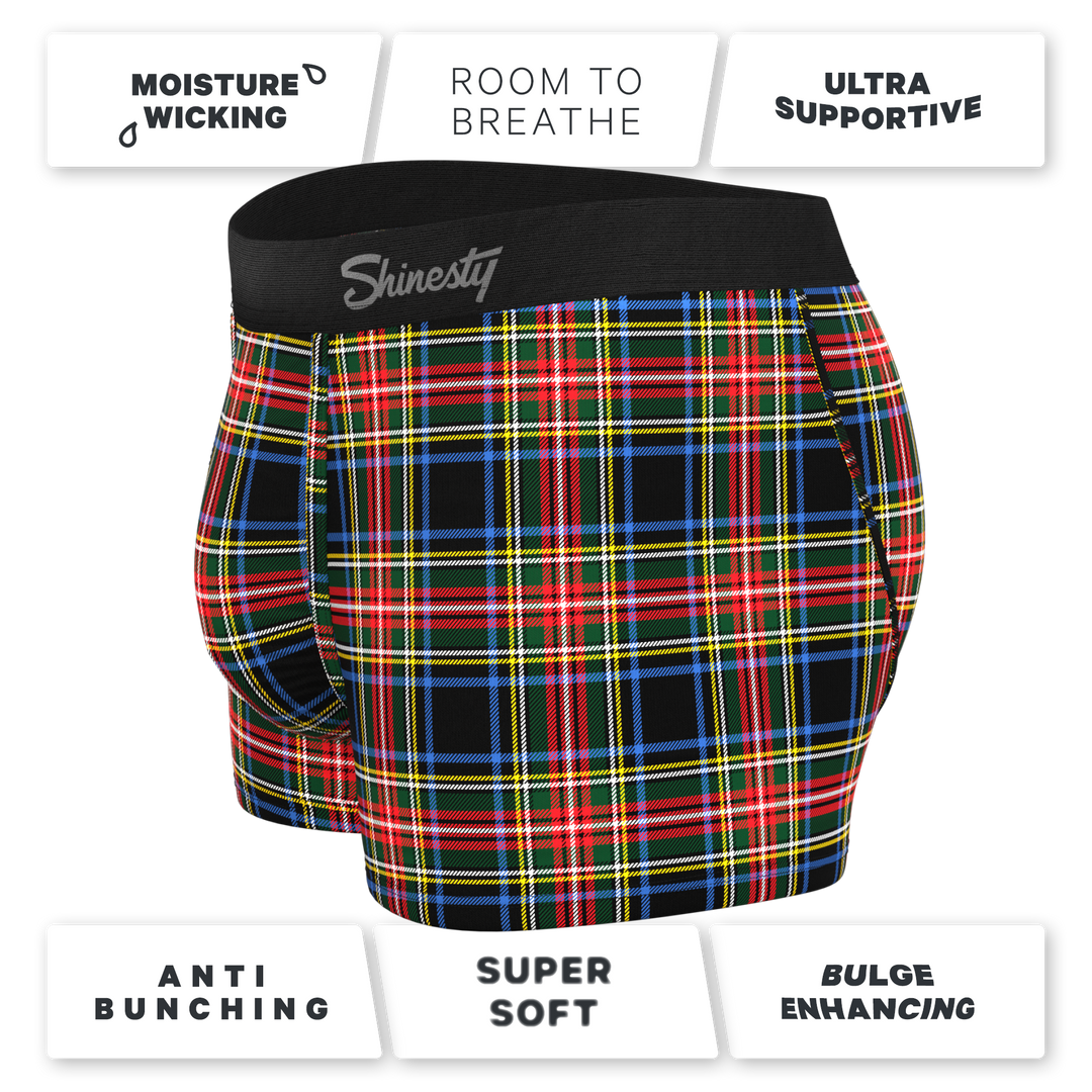 Shinesty "The Cappuccino" Holiday Plaid Ball Hammock® Pouch Trunks