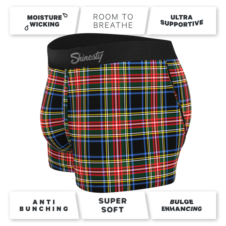 Shinesty "The Cappuccino" Holiday Plaid Ball Hammock® Pouch Trunks