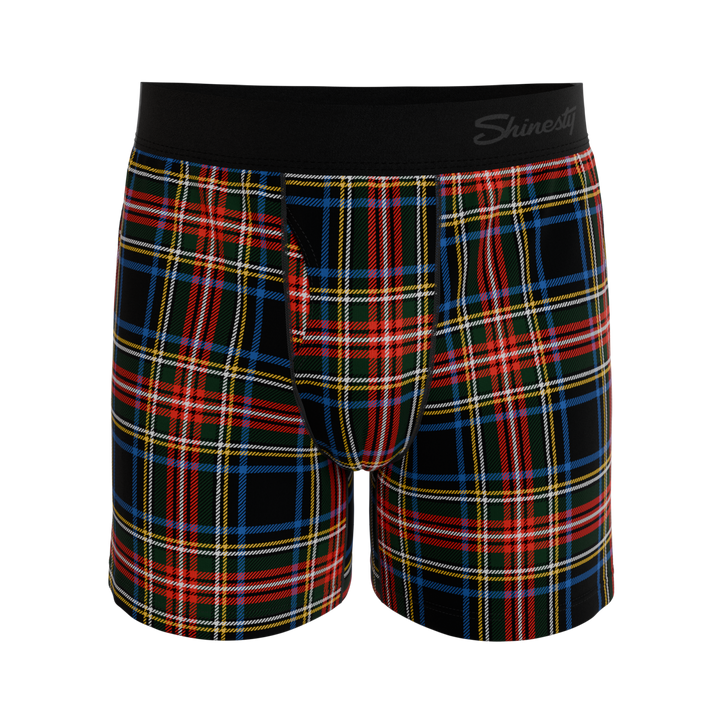 Shinesty "The Cappuccino" Holiday Tartan Plaid Loose Boxers for Men