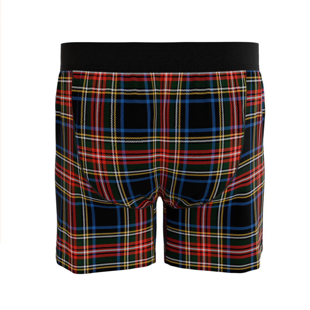 Shinesty "The Cappuccino" Holiday Tartan Plaid Loose Boxers for Men