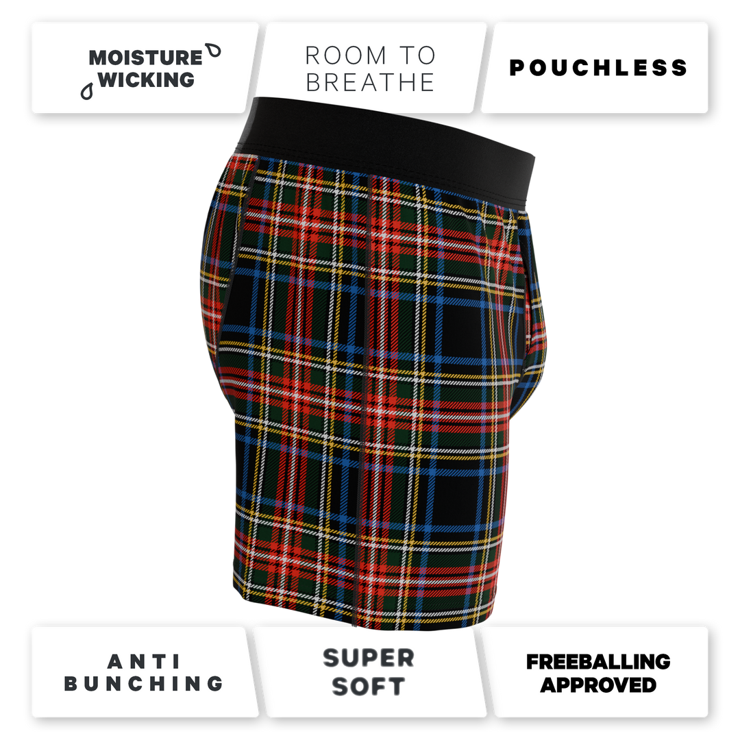 Shinesty "The Cappuccino" Holiday Tartan Plaid Loose Boxers for Men