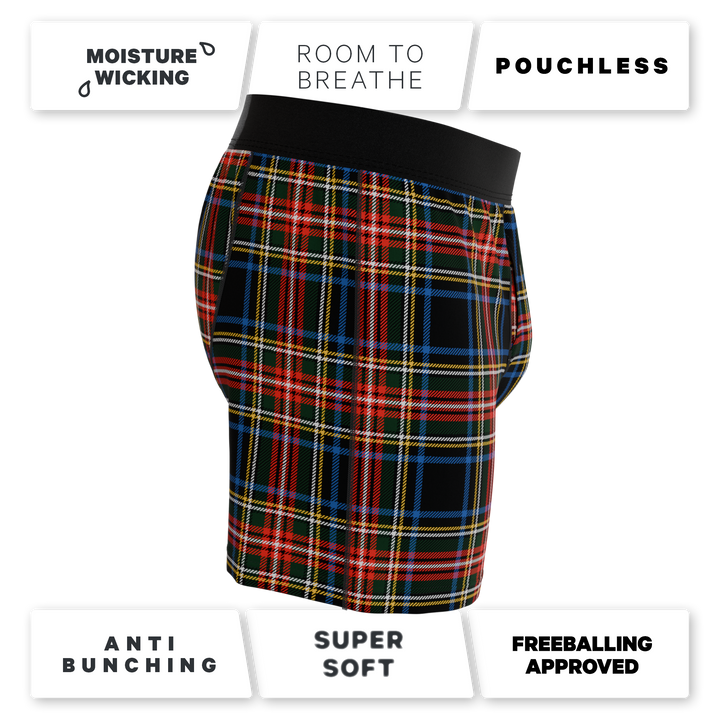 Shinesty "The Cappuccino" Holiday Tartan Plaid Loose Boxers for Men
