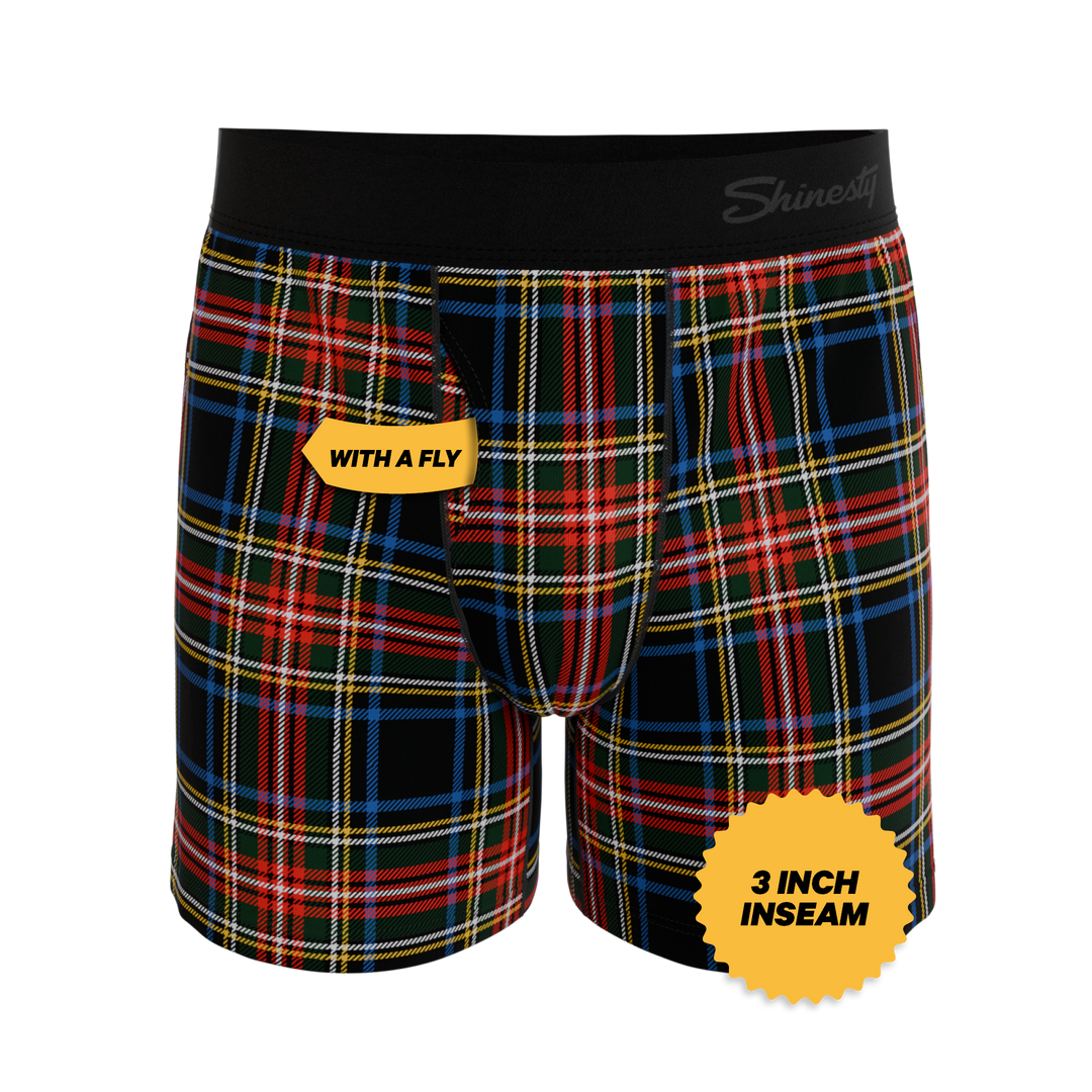 Shinesty "The Cappuccino" Holiday Tartan Plaid Loose Boxers for Men