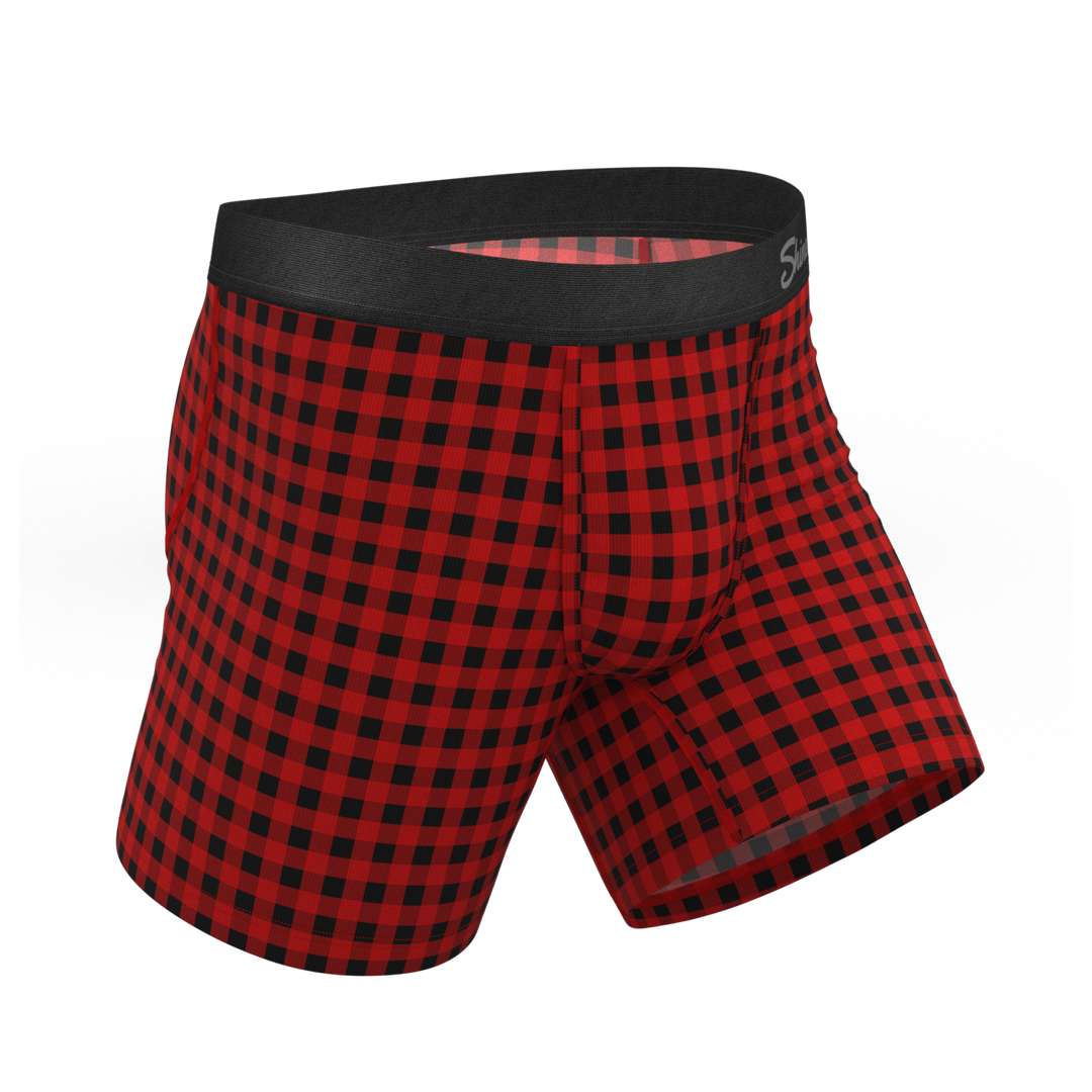 Shinesty "The Cardinal" Micro Buffalo Check Ball Hammock® Pouch Underwear