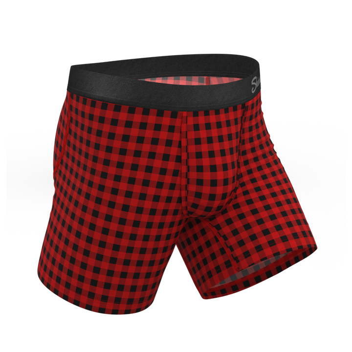 Shinesty "The Cardinal" Micro Buffalo Check Ball Hammock® Pouch Underwear