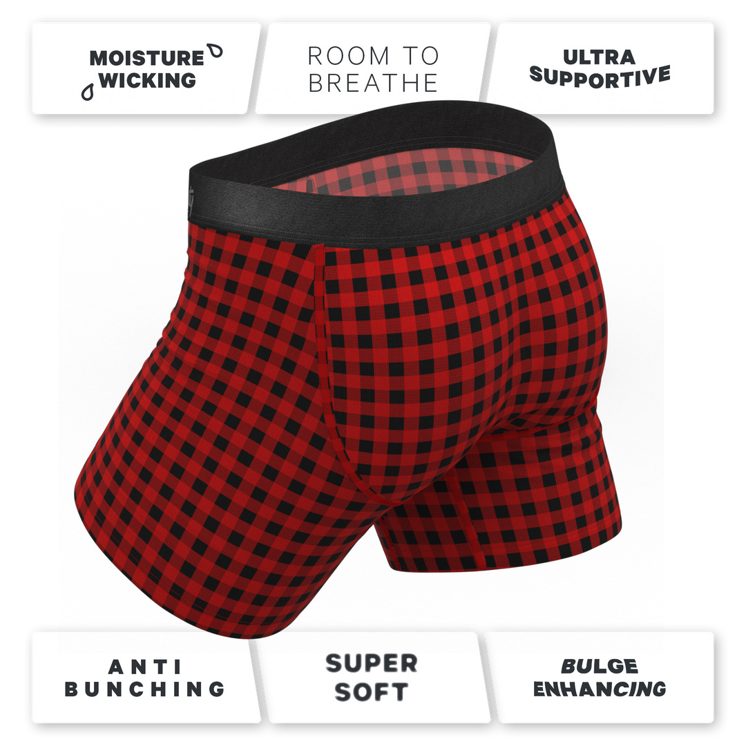 Shinesty "The Cardinal" Micro Buffalo Check Ball Hammock® Pouch Underwear